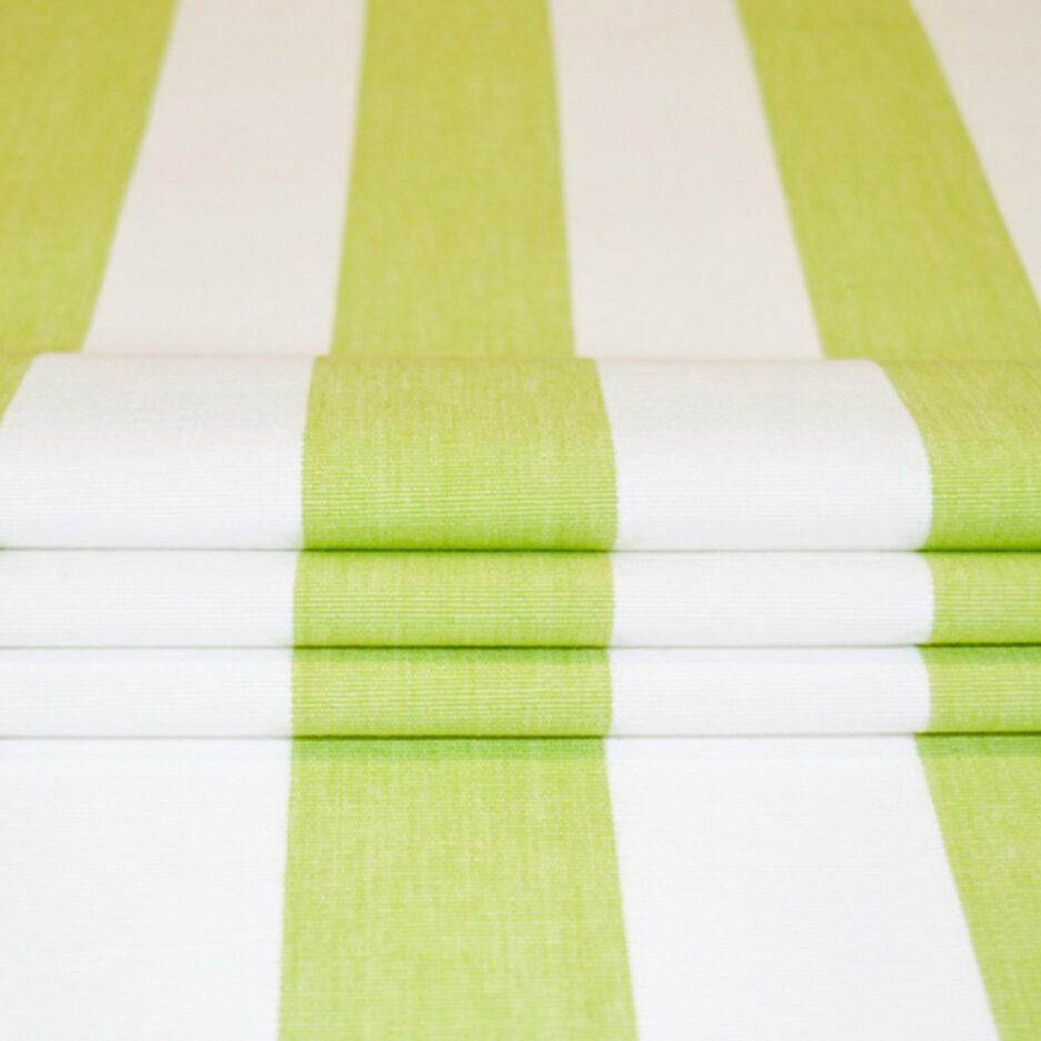 Apple Green - Striped Cotton
