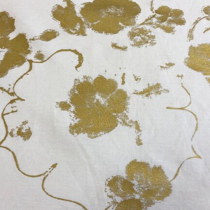 gold floral linen