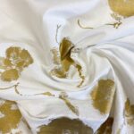 gold floral linen