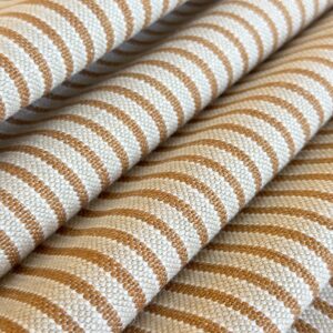 caramel stripe belgian linen