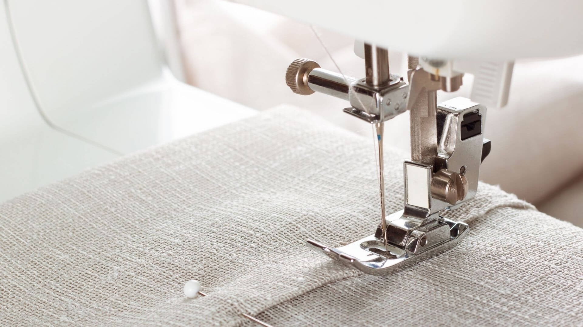 pinned light fabric for sewing machine